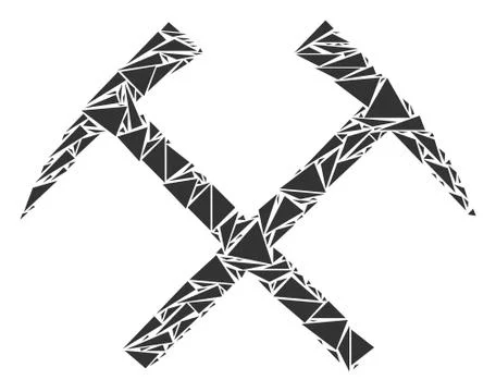 Mining Hammers Collage of Triangles Ilustración de archivo