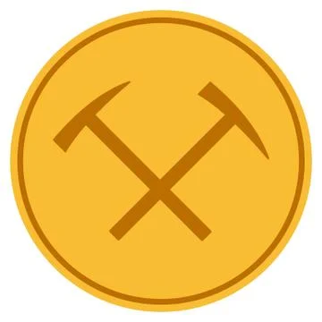 Mining Hammers Gold Coin Ilustración de archivo