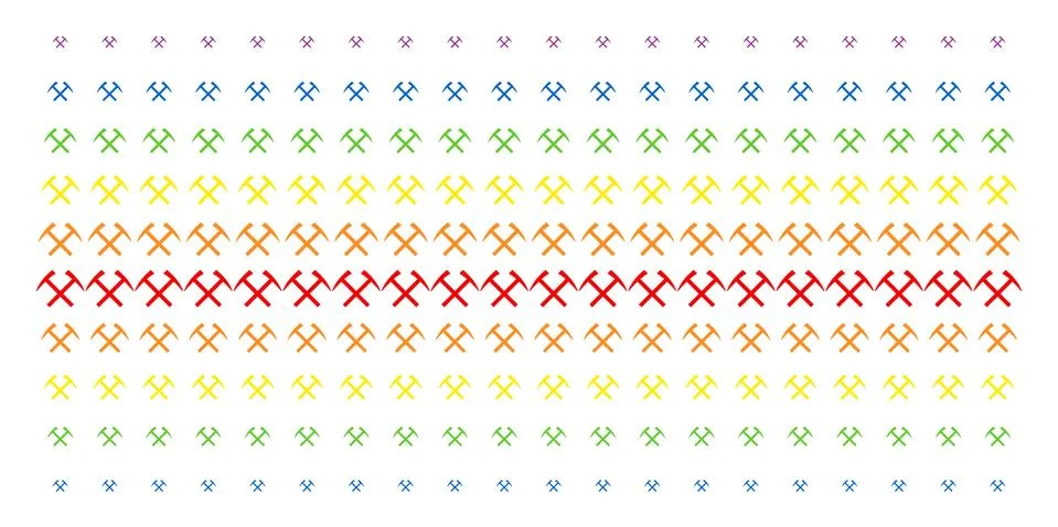 Mining Hammers Shape Halftone Spectral Array 스톡 일러스트