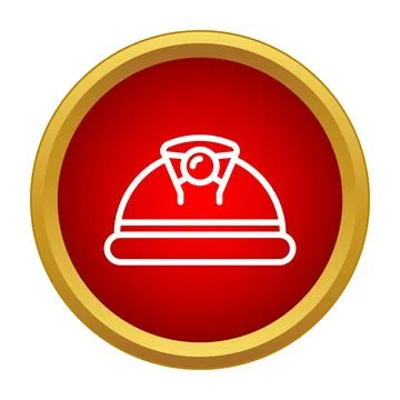 Mining hard hat icon showing safety headlamp Stock Illustration