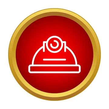 Mining hard hat icon symbolizing safety and protection Stock Illustration