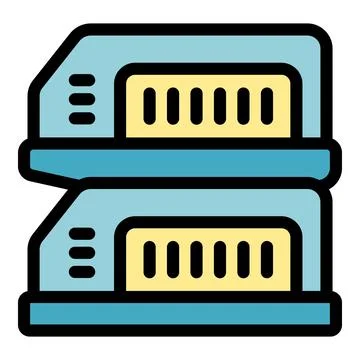 Mining hardware generating cryptocurrency using blockchain technology Stock Illustration