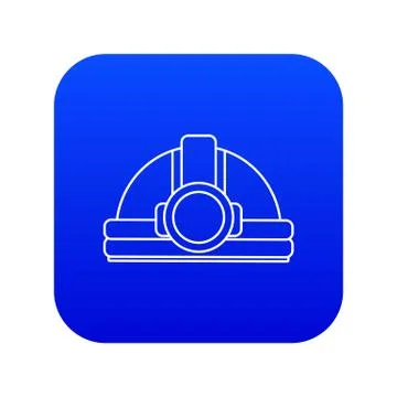 Mining helmet icon blue vector Stock Illustration
