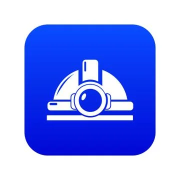 Mining helmet icon blue vector Stock Illustration
