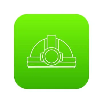 Mining helmet icon green Stockillustratie