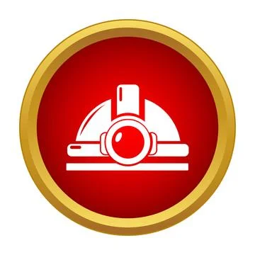 Mining helmet lamp icon for worker safety Stock Illustration