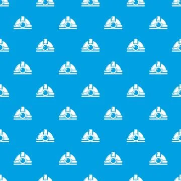Mining helmet pattern seamless blue Illustrazione stock