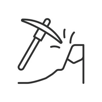 Mining, icon in line design. Mining, cryptocurrency mining, mining rig, digital Stock Illustration