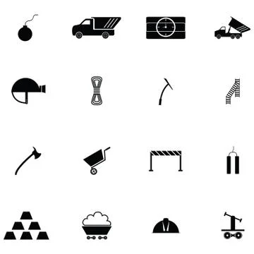 Mining icon set Stock Illustration