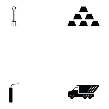 Mining icon set Illustrazione stock