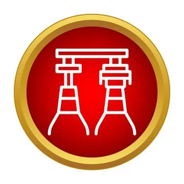 Mining industrial tower structure producing heavy equipment icon Stock Illustration