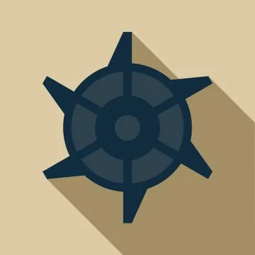 Mining Industry cogwheel icon, flat style 스톡 일러스트