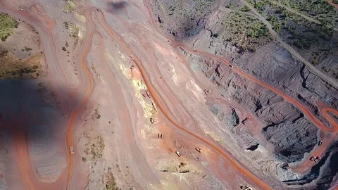 Mining Industry Large Quarry With Terraces And Roads. Video stock 316178188