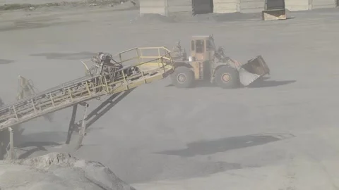 Mining industry.  Mining site conveyors of gravel in a quarry Video stock 104714279