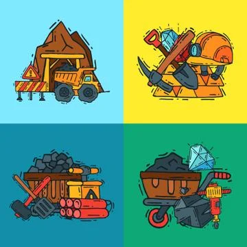 Mining industry pattern vector illustration. Profession and occupation of miner Stock Illustration