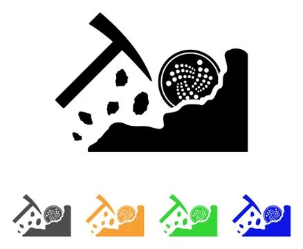 Mining Iota Rocks Vector Icon Stock Illustration