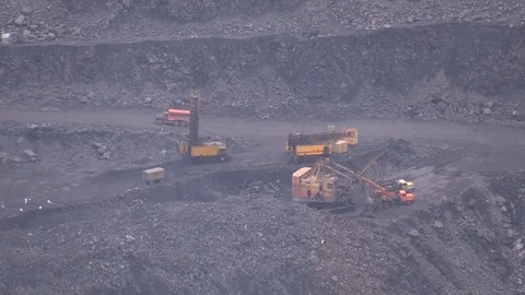 Mining of iron ore in quarry Stock Footage 83252407