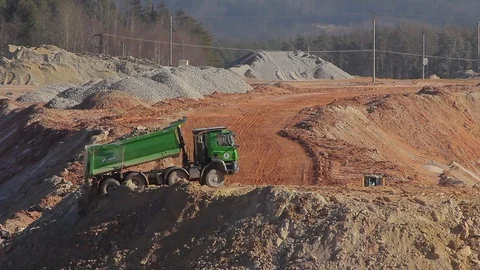 MINING KAOLIN ENVIRONMENT COUNTRY NATURE TATRA 815 TATRA JAMAL TRUCK  Stock Footage 103226038