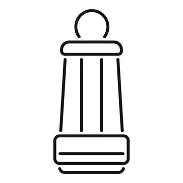 Mining lamp light line art icon design Stock Illustration