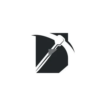 Mining logo design simple minimalist concept gold mountain mining with work.. 스톡 일러스트