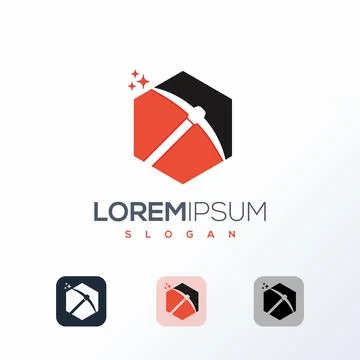 Mining logo icon design template vector illustration. Stock Illustration