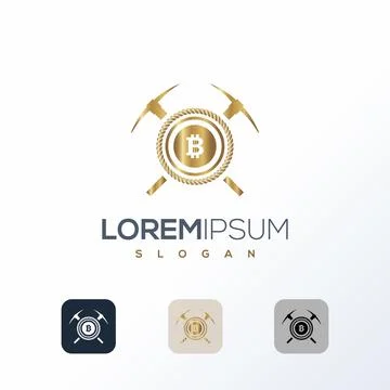 Mining logo icon design template vector illustration. Stock Illustration