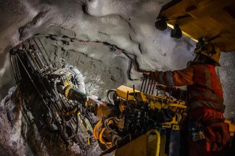 Mining machine arm Stock Photos