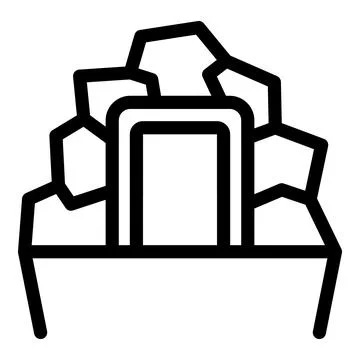 Mining machine extracting minerals from a deposit icon Stock Illustration