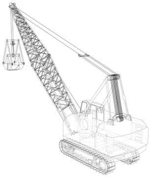 Mining machine. The machine of quarry mining works. The layers of visible and Stock Illustration