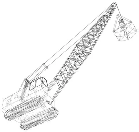 Mining machine. The machine of quarry mining works. The layers of visible and 스톡 일러스트