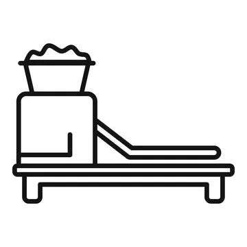 Mining machine separating ore using shaking table icon Stock Illustration