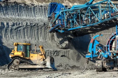 Mining machinery in the mine Stock Photos
