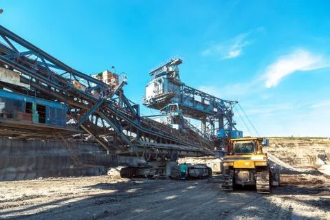 Mining machinery in the mine Stock Photos