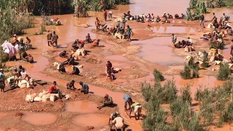 Mining in Madagascar Stock Footage 101184114