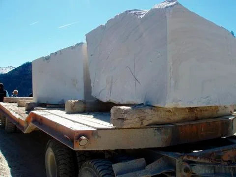 Mining in a marble quarry Stock Photos
