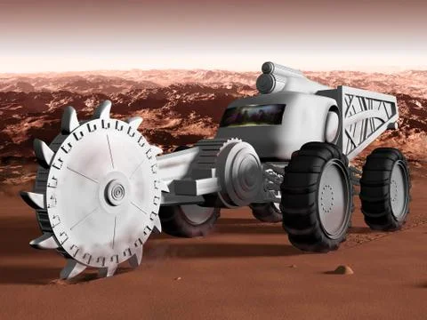 Mining on mars Stock Illustration