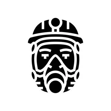Mining mask face glyph icon vector illustration Illustrazione stock
