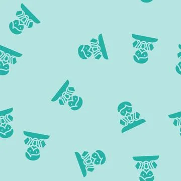 Mining mask face glyph vector seamless pattern イラスト素材