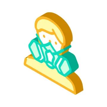 Mining mask face isometric icon vector illustration Illustrazione stock