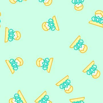 Mining mask face vector seamless pattern Stock Illustration