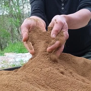 Mining of the natural resource sand Stock Photos