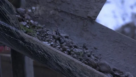 Mining Operation Slow Motion Rocks Tumble Down Video stock 154136467