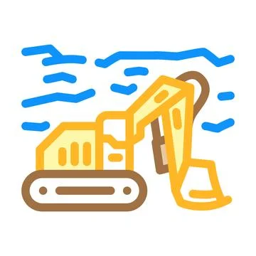 Mining operations color icon vector illustration Illustrazione stock