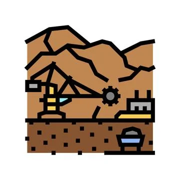 Mining operations color icon vector illustration Illustrazione stock