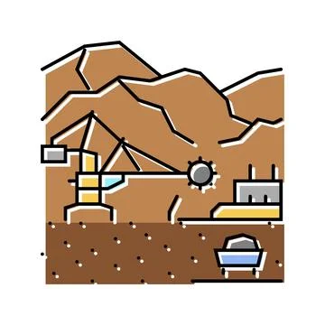 Mining operations color icon vector illustration Illustrazione stock