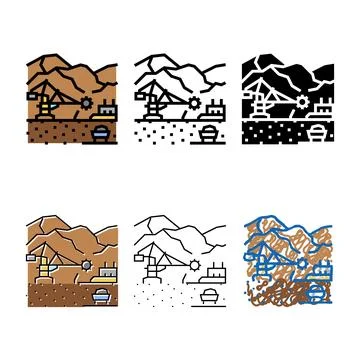 Mining operations color icon vector clean Illustrazione stock