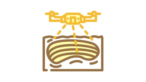 Mining operations drone color icon animation 動画素材 327267099
