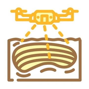 Mining operations drone color icon vector illustration 스톡 일러스트