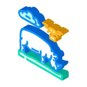 Mining operations drone isometric icon vector illustration 스톡 일러스트