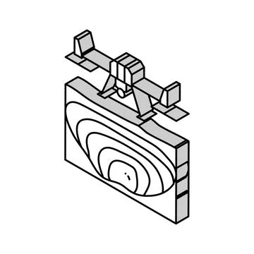 Mining operations drone isometric icon vector illustration Stock Illustration